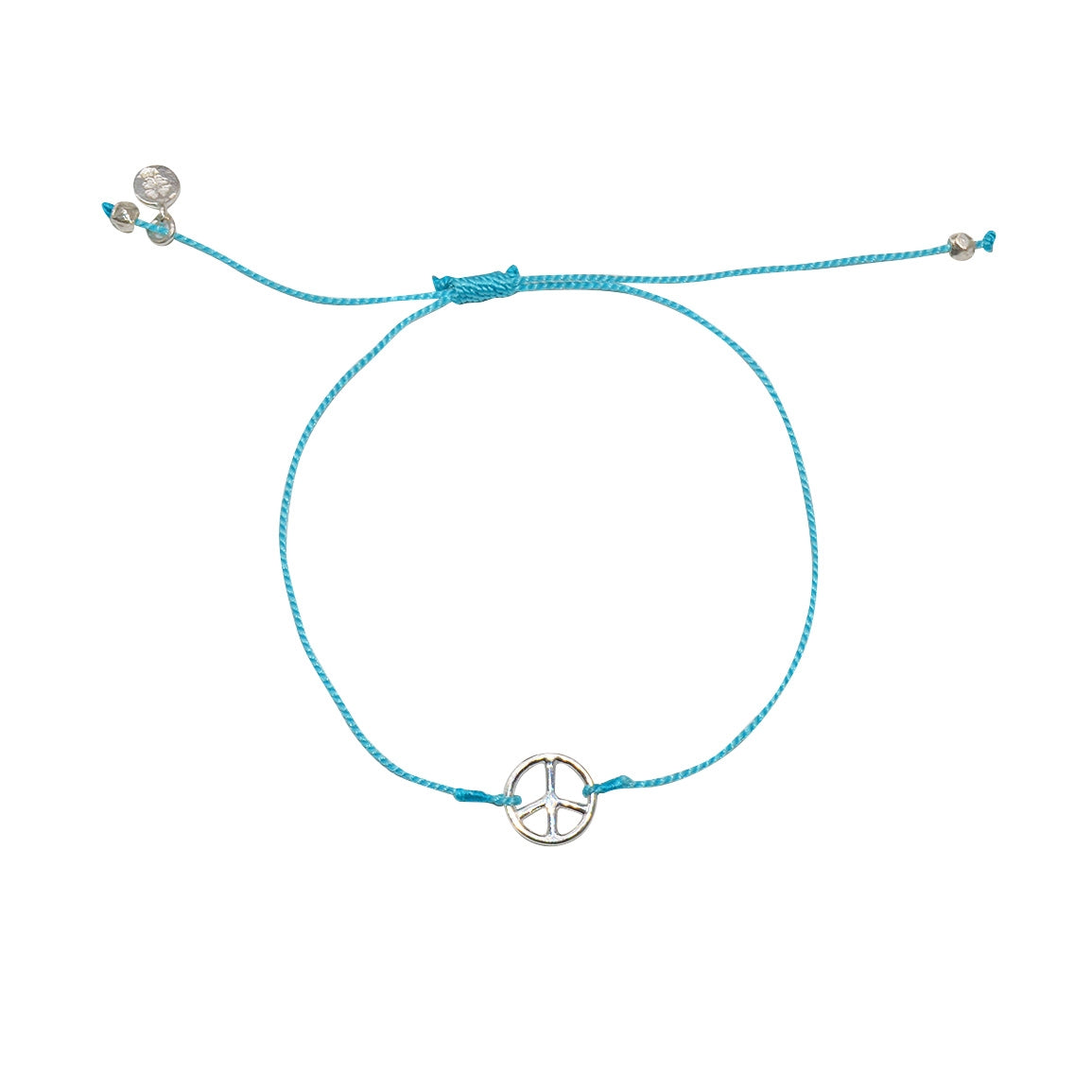 Bracelet tressé peace argent 925 - TURQUOISE