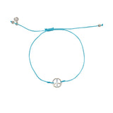 Bracelet tressé peace argent 925 - TURQUOISE