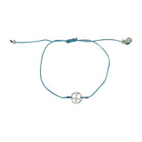 Bracelet tressé peace argent 925 - BLEU JEAN