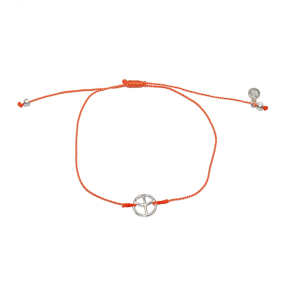 Bracelet tressé peace argent 925 - CORAIL