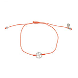 Bracelet tressé peace argent 925 - CORAIL