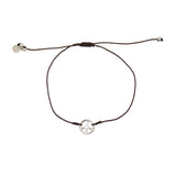 Bracelet tressé peace argent 925 - CHOCOLAT
