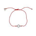 Bracelet fin tressé etoile de David argent 925 et zircons -