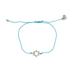 Bracelet fin tressé etoile de David argent 925 et zircons -