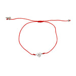 Bracelet fil fin coloré coeur argent 925 et zircon