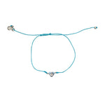 Bracelet fil fin coloré coeur argent 925 et zircon -