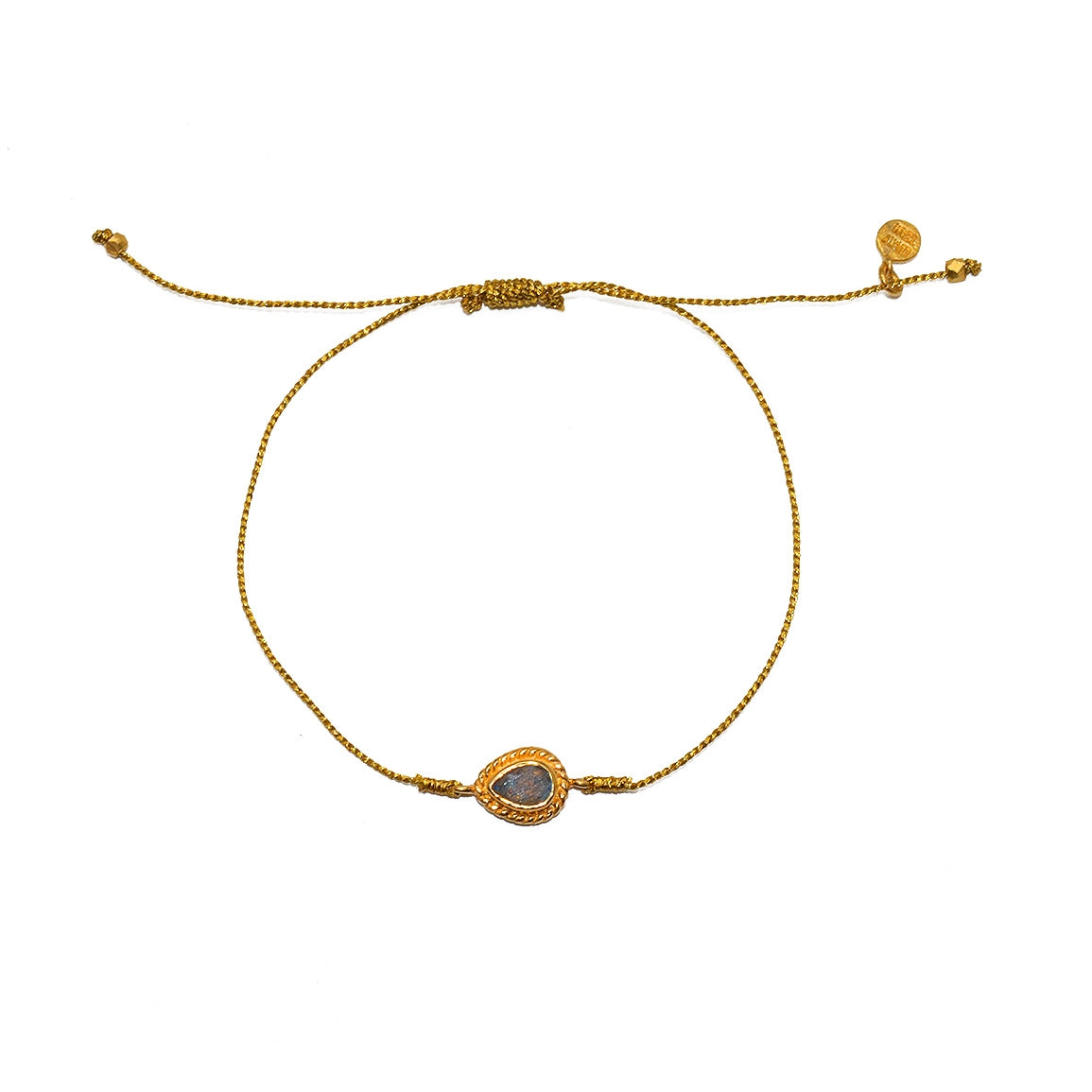Bracelet tressé et goutte pierre