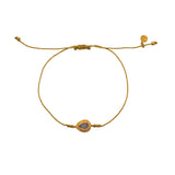 Bracelet tressé et goutte pierre