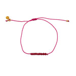 Bracelet tressé coloré et pierres - FUSHIA & RUBIS