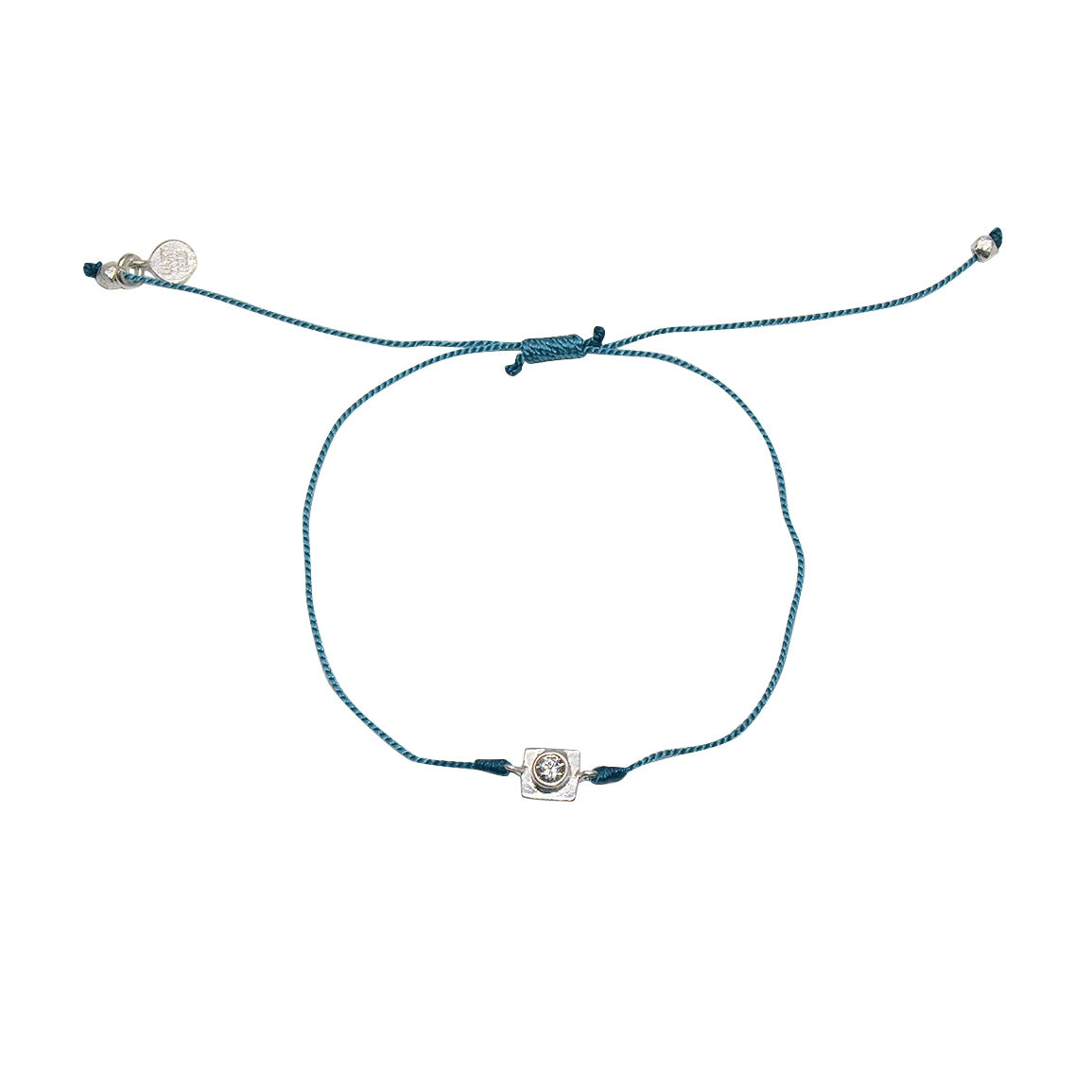 Bracelet tressé argent 925 et zircon - BLEU JEAN