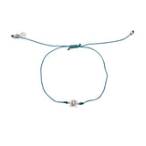 Bracelet tressé argent 925 et zircon - BLEU JEAN