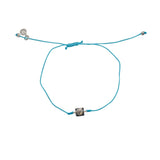 Bracelet tressé argent 925 et zircon - TURQUOISE