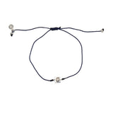 Bracelet tressé argent 925 et zircon - BLEU MARINE