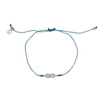 Bracelet tressé infini argent 925 et zircons - BLEU JEAN