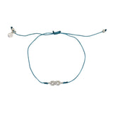 Bracelet tressé infini argent 925 et zircons - BLEU JEAN