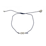 Bracelet tressé infini argent 925 et zircons - BLEU MARINE
