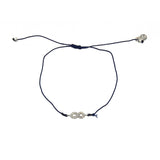 Bracelet tressé infini argent 925 et zircons - BLEU MARINE