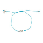 Bracelet tressé infini argent 925 et zircons - TURQUOISE
