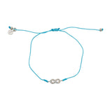 Bracelet tressé infini argent 925 et zircons - TURQUOISE