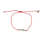 Bracelet tressé infini argent 925 et zircons - ROUGE