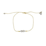 Bracelet tressé infini argent 925 et zircons - BEIGE