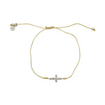 Bracelet tressé coloré croix argent 925 et zircons