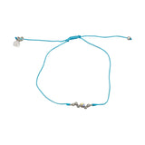 Bracelet tressé argent 925 et zircons blancs - TURQUOISE