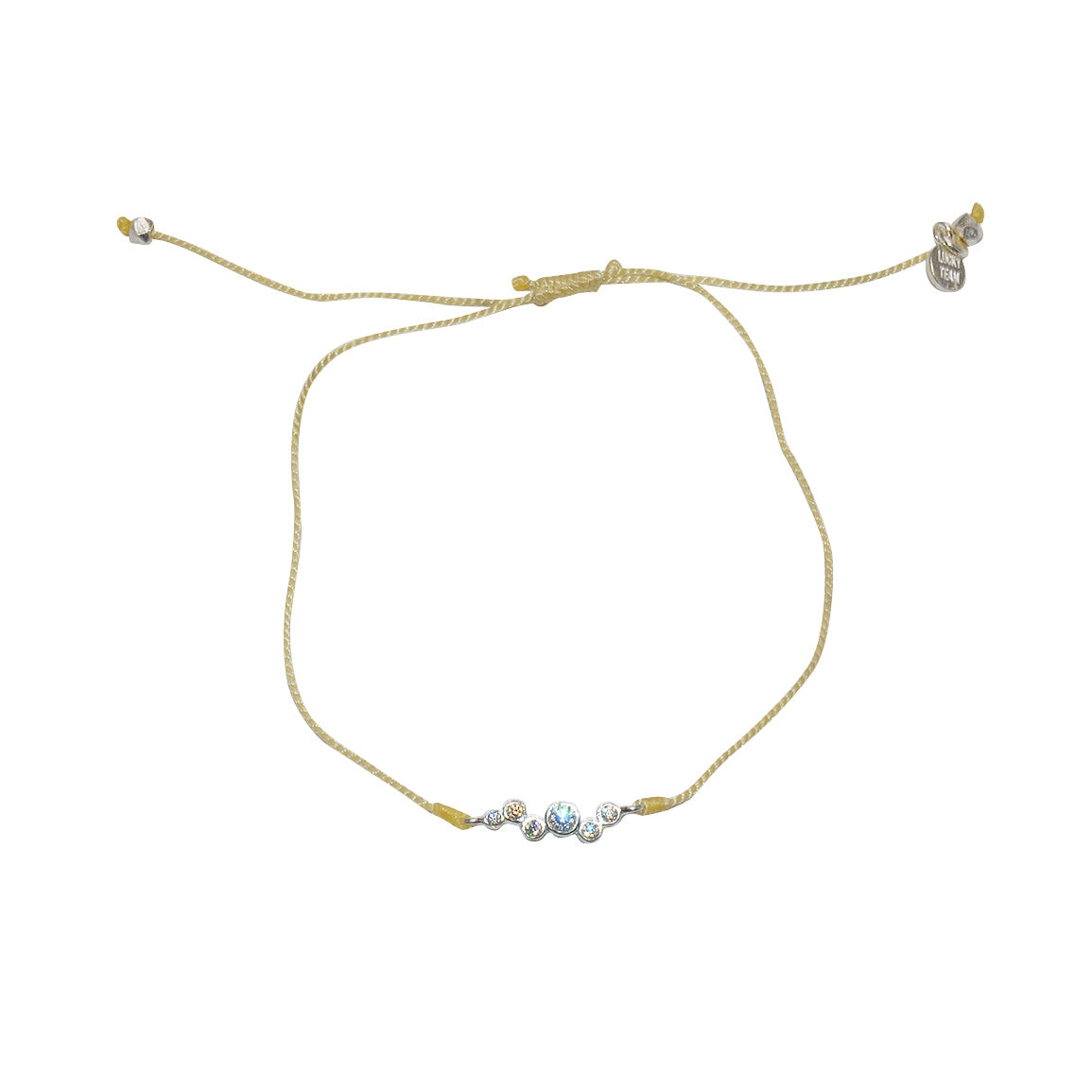 Bracelet tressé argent 925 et zircons blancs - BEIGE