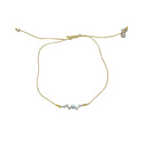 Bracelet tressé argent 925 et zircons blancs - BEIGE