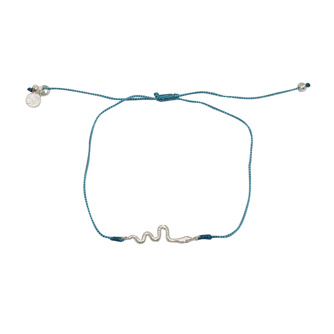 Bracelet tressé serpent argent 925 et zircons - BLEU JEAN