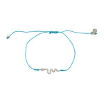 Bracelet tressé serpent argent 925 et zircons - TURQUOISE