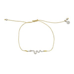 Bracelet tressé serpent argent 925 et zircons - BEIGE