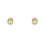 Boucles dorées et pierre ovale - PREHNITE