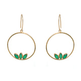 Boucles dorées et onyx verte
