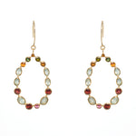 Boucles dorées gipsy multi pierres - Boucles d’oreilles