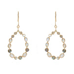 Boucles dorées gipsy multi pierres - LABRADORITE & PIERRE DE