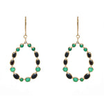 Boucles dorées gipsy multi pierres - ONYX VERTE & ONYX NOIRE