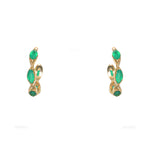 Créoles dorées et pierres naturelles - ONYX VERTE - Boucles