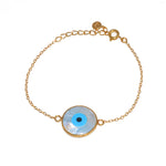 Bracelet doré et oeil nacre - L
