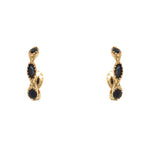 Créoles dorées et pierres naturelles - ONYX NOIRE - Boucles