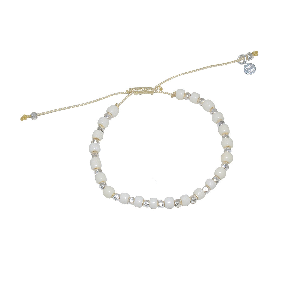 Bracelet perles os et argent 925