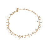 Bracelet de cheville doré et pampilles multi pierres -