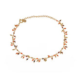 Bracelet de cheville doré et pampilles multi pierres -
