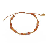 Bracelet perles bois et doré