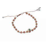 Bracelet perles bois et perle chevron