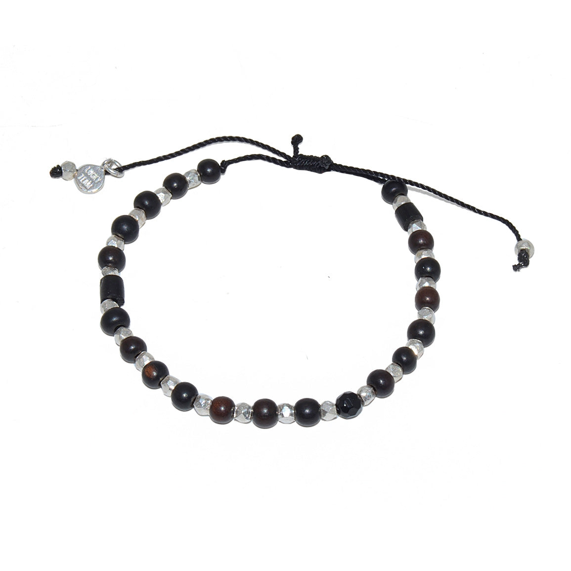 Bracelet perles bois et argent 925