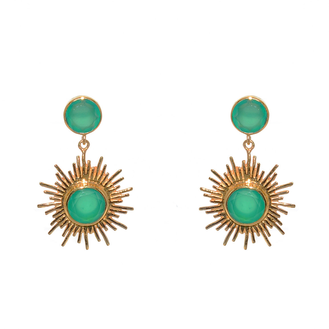 Boucles dorées soleil pierre - ONYX VERTE