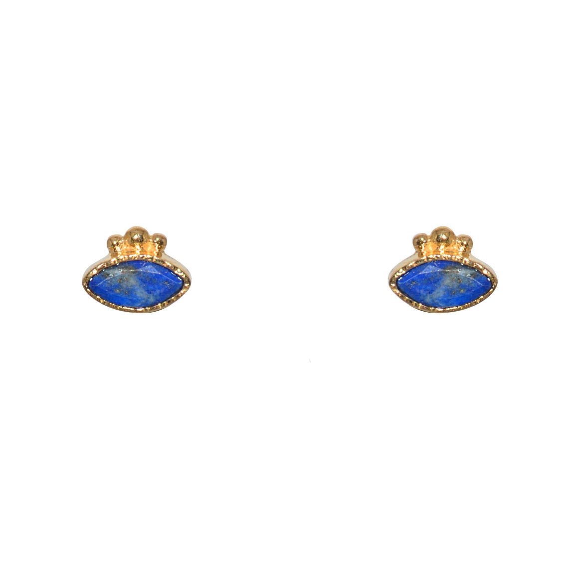 Boucles dorées et pierre ovale