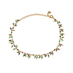 Bracelet de cheville doré et pampilles multi pierres - RUBIS