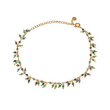 Bracelet de cheville doré et pampilles multi pierres - RUBIS